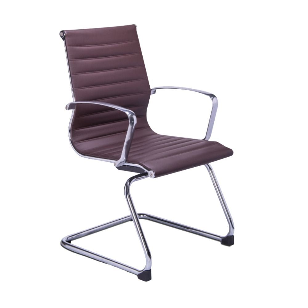 Requiez Sillon Retro Visitante Poliuretano RE-1755 Tapizado Base Trineo Acero Tubular - RE-1755 - Requiez - NOGAL BEAT -