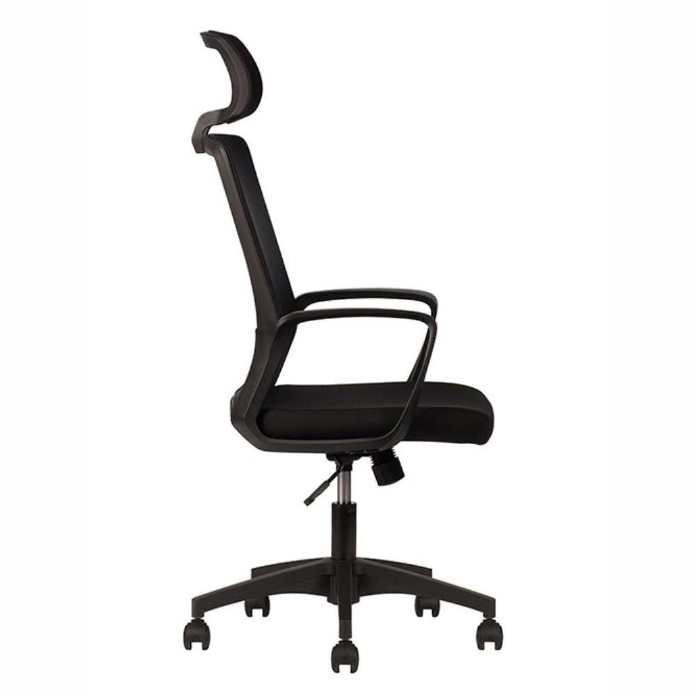 Silla De Oficina Ejecutiva Soporte Lumbar - TECHNO PLAY RESPALDO ALTO - Negro - Respaldo y Asiento Tapizado - PLAY RESPALDO ALTO Negro - Techno - NOGAL BEAT - 