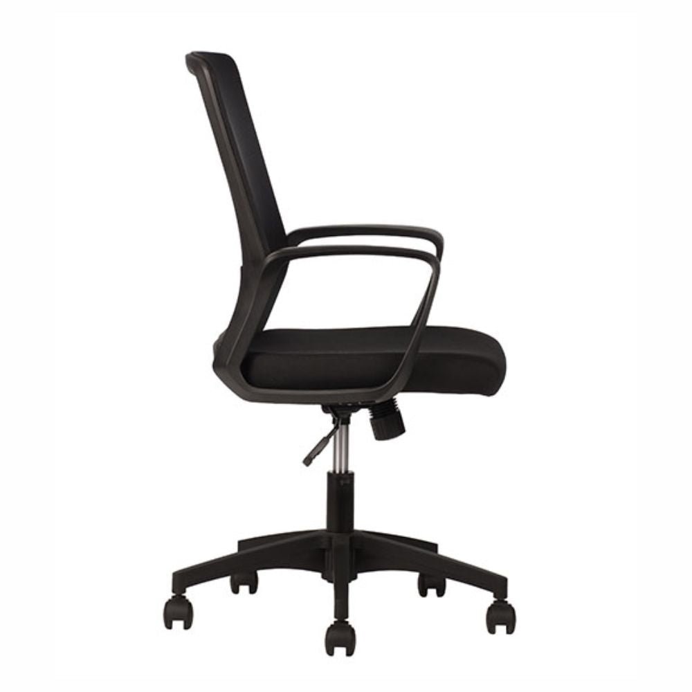 Silla De Oficina Operativa Soporte Lumbar - TECHNO PLAY RESPALDO BAJO - Negro - Respaldo y Asiento Tapizado - PLAY RESPALDO BAJO Negro - Techno - NOGAL BEAT - 