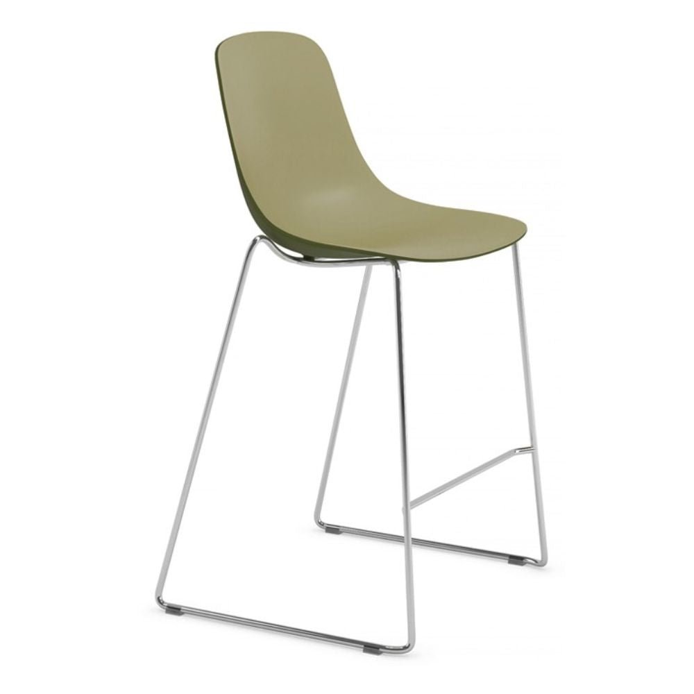 SILLA INFINITI PURE LOOP BINUANCE | Silla Ocasional Cocina Bar | Base Trineo | Varios Colores | Asiento Polipropileno Reforzado | Interior - 113-3522I-VDE - Infiniti - NOGAL BEAT - Bancos