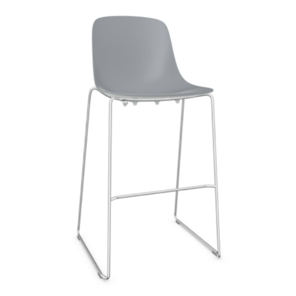 SILLA INFINITI PURE LOOP BINUANCE | Silla Ocasional Cocina Bar | Base Trineo | Varios Colores | Asiento Polipropileno Reforzado | Interior - 113-3522H-GRS - Infiniti - NOGAL BEAT - Bancos