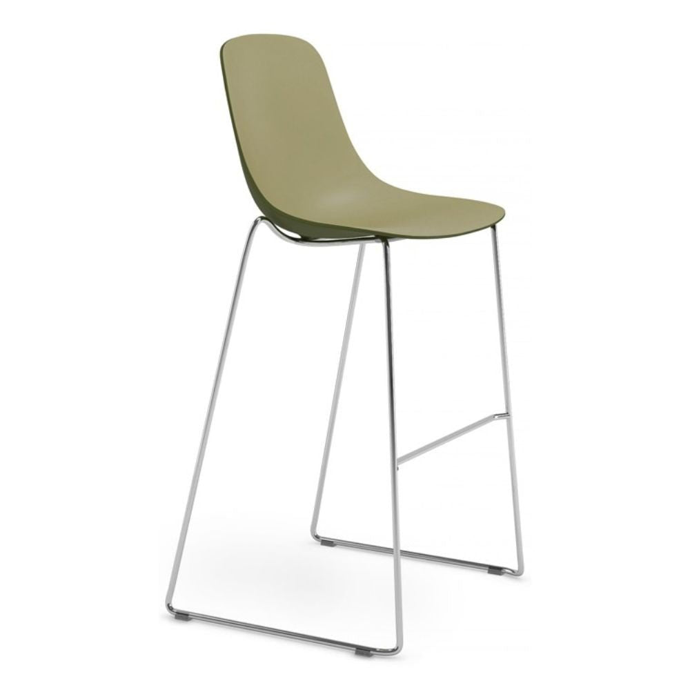 SILLA INFINITI PURE LOOP BINUANCE | Silla Ocasional Cocina Bar | Base Trineo | Varios Colores | Asiento Polipropileno Reforzado | Interior - 113-3522H-VDE - Infiniti - NOGAL BEAT - Bancos