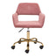 SILLA NOGAL BEAT ATHAIR | Silla de Oficina Decorativa | Base Estrella con Rodajas | Rosa | Tela Terciopelo Madera Contrachapada | Interior - 101985 - Zuo - NOGAL BEAT -