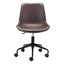 SILLA NOGAL BEAT BYRON | Silla de Oficina Decorativa | Base Estrella con Rodajas | Marrón | Piel Sintética 100% Poliuretano | Interior - 101780 - Zuo - NOGAL BEAT -
