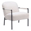 Silla ocasional Zuo Chicago en poliéster estilo piel de oveja con estructura de acero color blanco