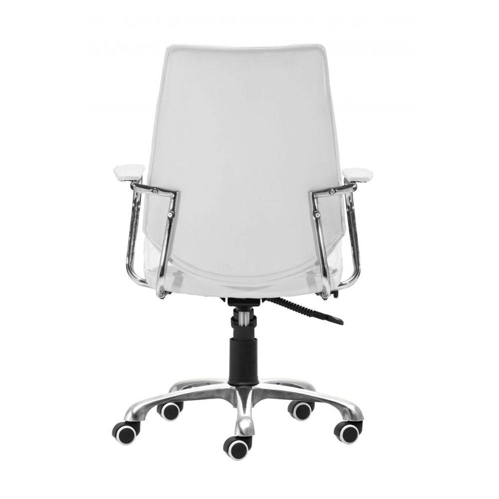 SILLA NOGAL BEAT ENTERPRISE | Silla de Oficina Moderna Gerencial | Base Estrella con Rodajas | Blanco | Piel sintética 100% Poliuretano | Interior - 205165 - Zuo - NOGAL BEAT -