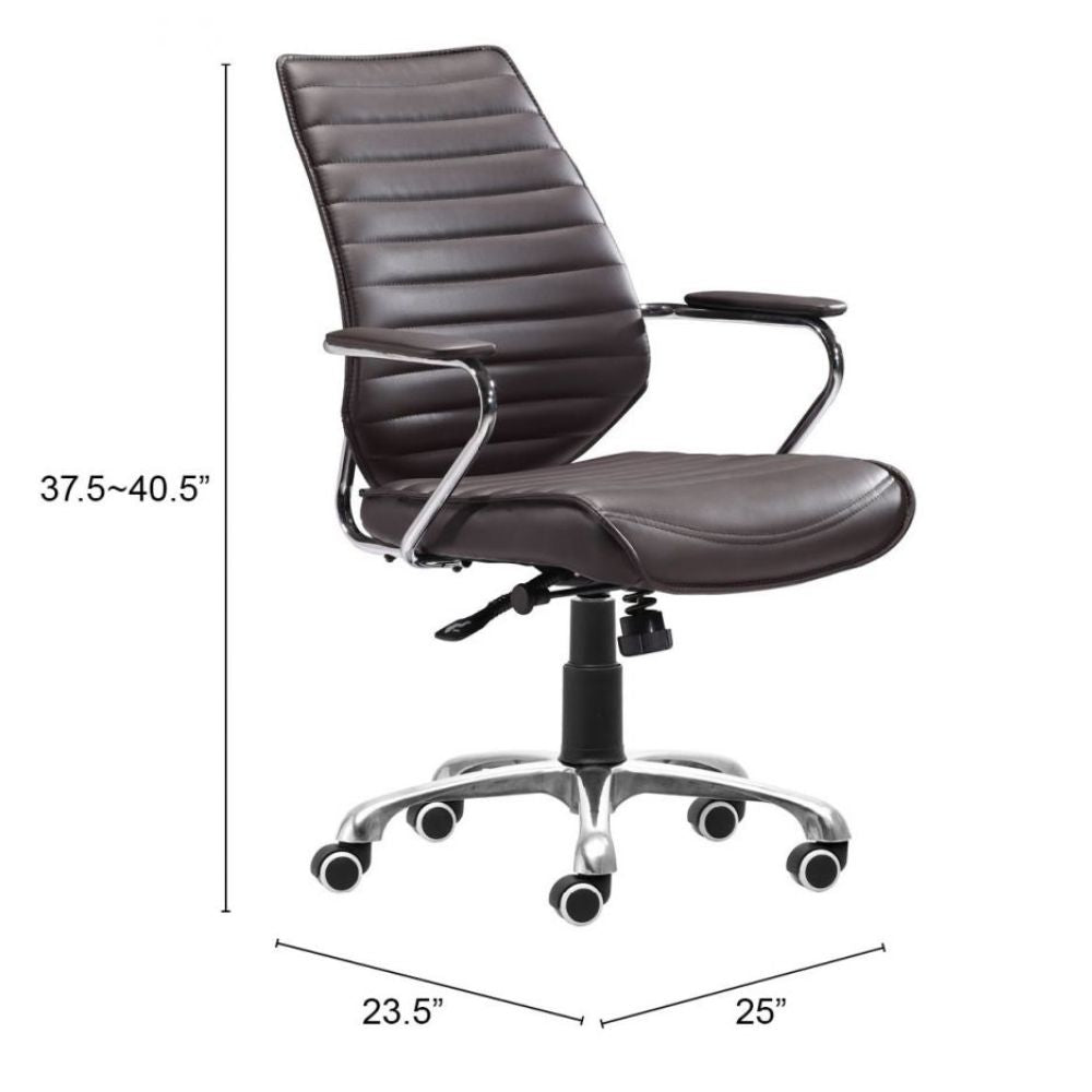 SILLA NOGAL BEAT ENTERPRISE | Silla de Oficina Moderna Gerencial | Base Estrella con Rodajas | Espresso | Piel sintética 100% Poliuretano | Interior - 205166 - Zuo - NOGAL BEAT -