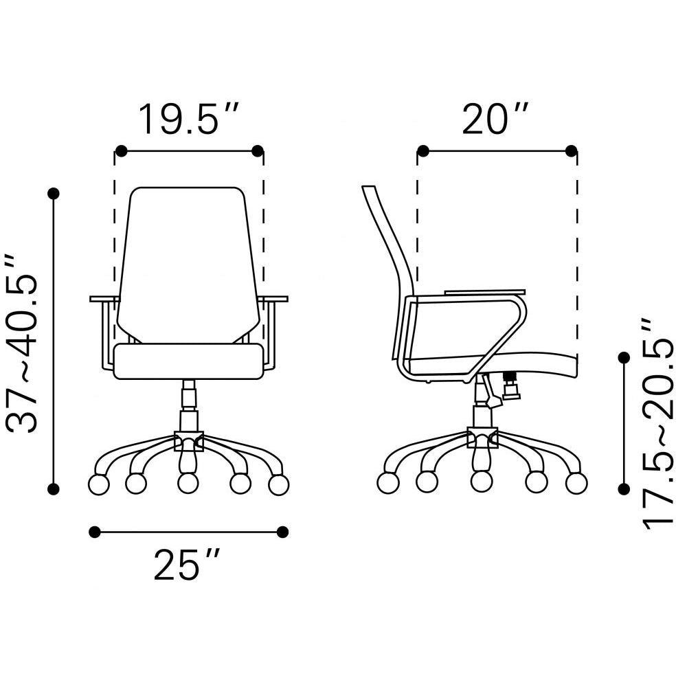 SILLA NOGAL BEAT ENTERPRISE | Silla de Oficina Moderna Gerencial | Base Estrella con Rodajas | Espresso | Piel sintética 100% Poliuretano | Interior - 205166 - Zuo - NOGAL BEAT -