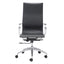 SILLA NOGAL BEAT GLIDER RESPALDO ALTO | Silla de Oficina para Empresa | Base Estrella con Rodajas | Negro | Piel Sintética 100% Poliuretano | Interior - 100371 - Zuo - NOGAL BEAT -
