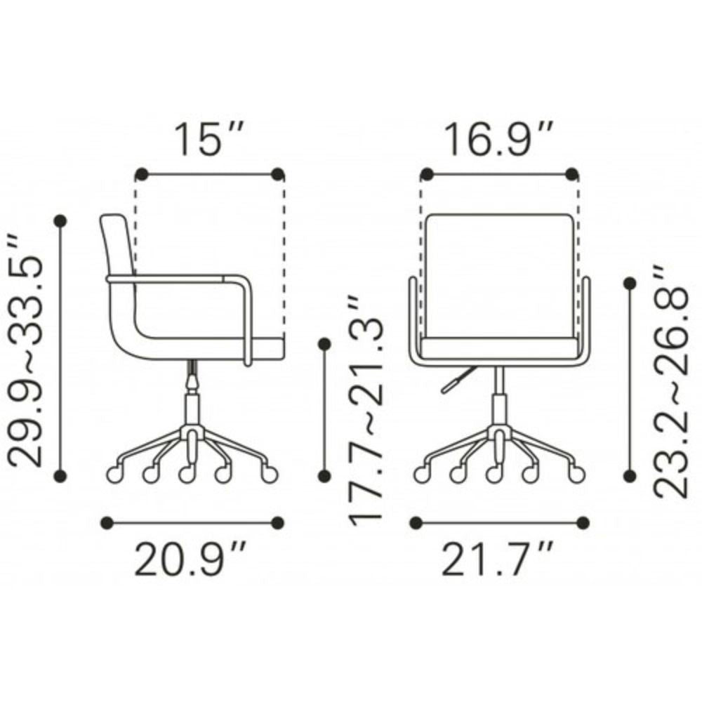 SILLA NOGAL BEAT KERRY | Silla de Oficina para Empresa | Base Estrella con Rodajas | Gris | Tela de Terciopelo Madera Contrachapada | Interior - 101943 - Zuo - NOGAL BEAT -