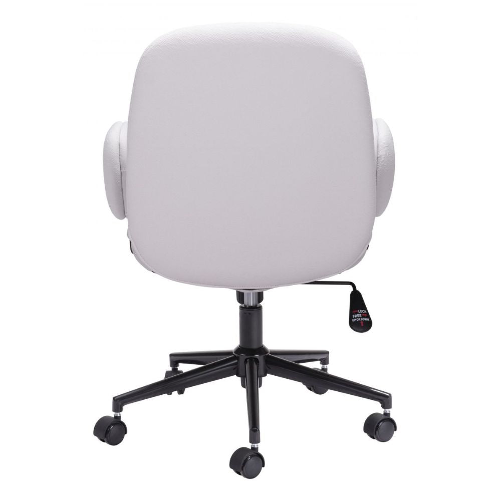 SILLA NOGAL BEAT LIONEL | Silla de Oficina Home Office | Base Estrella con Rodajas | Beige Blanco | Tejido 100% Poliéster | Interior - 109528 - Zuo - NOGAL BEAT -