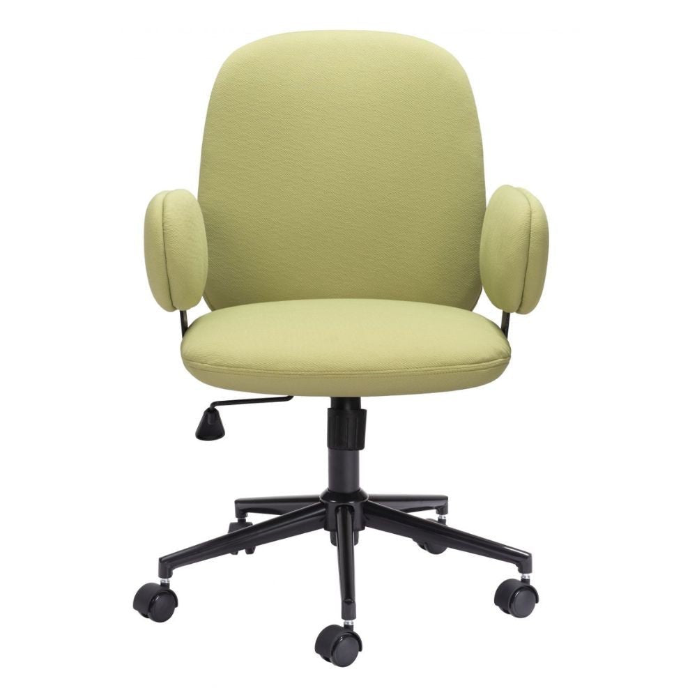 SILLA NOGAL BEAT LIONEL | Silla de Oficina Home Office | Base Estrella con Rodajas | Verde Oliva | Tejido 100% Poliéster | Interior - 109529 - Zuo - NOGAL BEAT -