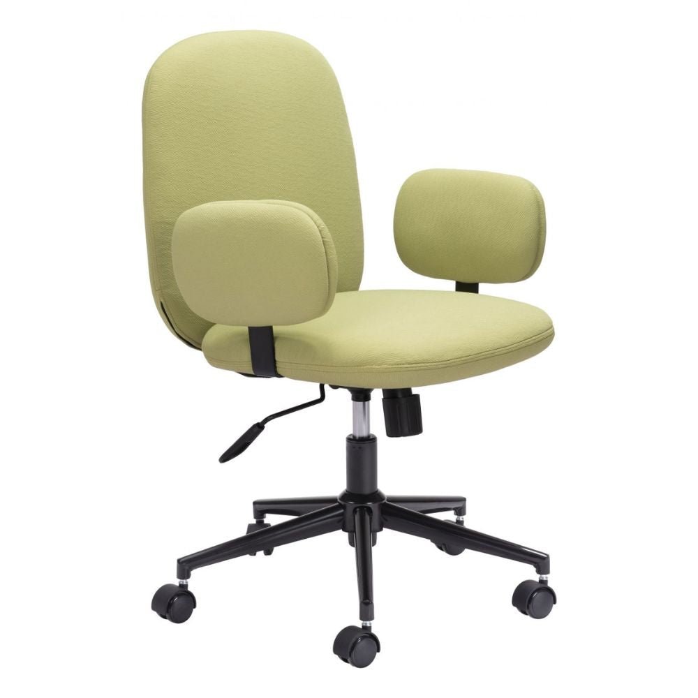 SILLA NOGAL BEAT LIONEL | Silla de Oficina Home Office | Base Estrella con Rodajas | Verde Oliva | Tejido 100% Poliéster | Interior - 109529 - Zuo - NOGAL BEAT -