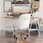 SILLA NOGAL BEAT MADELAINE | Silla de Oficina Decorativa | Base Estrella con Rodajas | Blanco | Piel Sintética 100% Poliuretano | Interior - 109489 - Zuo - NOGAL BEAT -