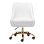 SILLA NOGAL BEAT MADELAINE | Silla de Oficina Decorativa | Base Estrella con Rodajas | Blanco | Piel Sintética 100% Poliuretano | Interior - 109489 - Zuo - NOGAL BEAT -