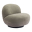 Sillón ocasional Zuo Myanmar verde tapizado en tela tipo piel de oveja con forma curva moderna
