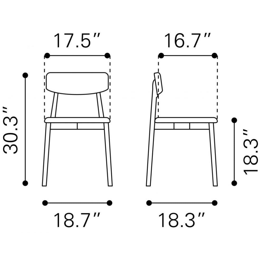 SILLA NOGAL BEAT NEWMAN | Silla Ocasional de Comedor | Base Madera de Caucho Nogal | Azul | Poli Lino 100% Poliéster | Interior - 100978 - Zuo - NOGAL BEAT - Sillas