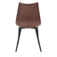 SILLA NOGAL BEAT NORWICH | Silla Ocasional de Comedor | Base Acero Negro | Marrón | Piel Sintética 100% Poliuretano Madera Contrachapada | Interior - 100759 - Zuo - NOGAL BEAT - Sillas