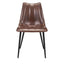 SILLA NOGAL BEAT NORWICH | Silla Ocasional de Comedor | Base Acero Negro | Marrón | Piel Sintética 100% Poliuretano Madera Contrachapada | Interior - 100759 - Zuo - NOGAL BEAT - Sillas