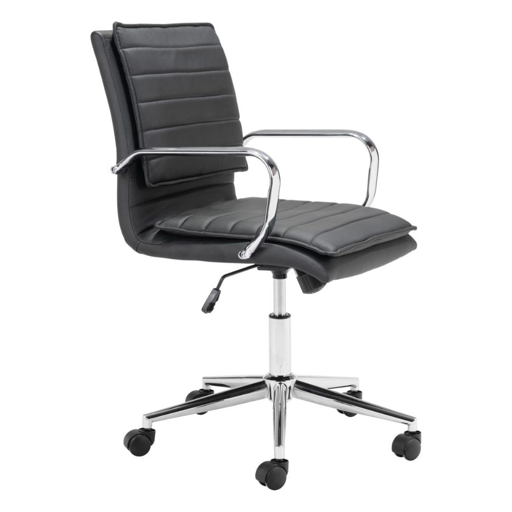 SILLA NOGAL BEAT PARTNER | Silla de Oficina para Empresa | Base Estrella con Rodajas | Negro | Polipiel 100% Poliuretano | Interior - 109005 - Zuo - NOGAL BEAT -