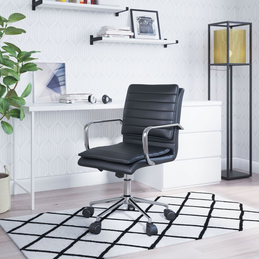 SILLA NOGAL BEAT PARTNER | Silla de Oficina para Empresa | Base Estrella con Rodajas | Negro | Polipiel 100% Poliuretano | Interior - 109005 - Zuo - NOGAL BEAT -