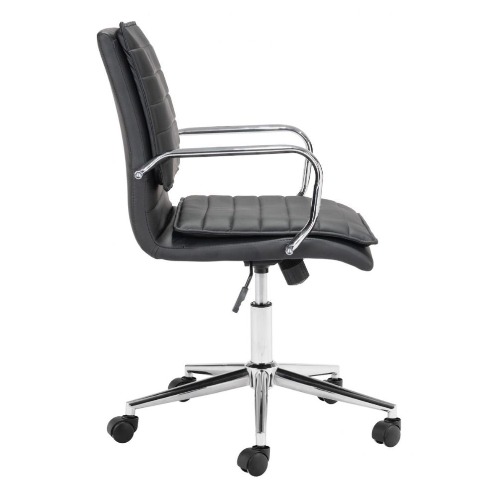 SILLA NOGAL BEAT PARTNER | Silla de Oficina para Empresa | Base Estrella con Rodajas | Negro | Polipiel 100% Poliuretano | Interior - 109005 - Zuo - NOGAL BEAT -