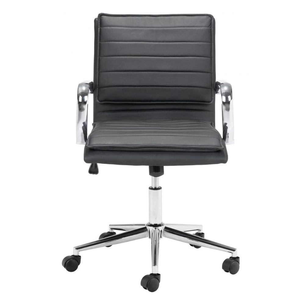 SILLA NOGAL BEAT PARTNER | Silla de Oficina para Empresa | Base Estrella con Rodajas | Negro | Polipiel 100% Poliuretano | Interior - 109005 - Zuo - NOGAL BEAT -