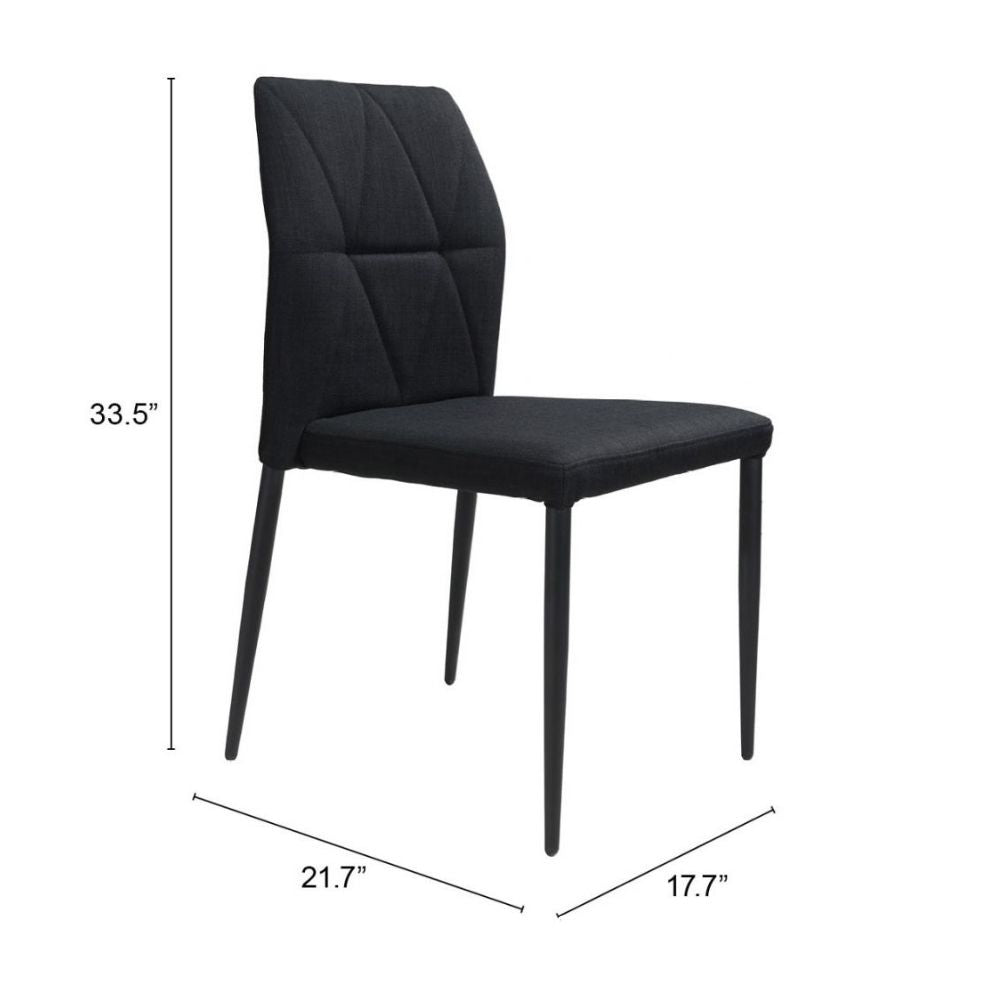 SILLA NOGAL BEAT REVOLUTION | Silla Ocasional de Comedor | Base Acero | Negro | Piel Sintética 100% Poliuretano Madera Contrachapada | Interior - 100761 - Zuo - NOGAL BEAT - Sillas