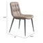 SILLA NOGAL BEAT TANGIERS | Silla Decorativa para Comedor | Estructura Acero Gris | Marrón | Piel Sintética 100% Poliuretano Madera Contrachapada | Interior - 101082 - Zuo - NOGAL BEAT - Sillas
