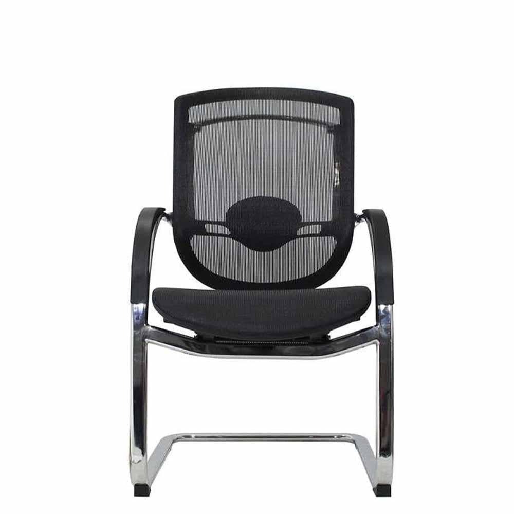 SILLA TECHNO ADVANCE VISITA | Silla para Visita Consultorio Empresa | Base Trineo | Aluminio Pulido | Poliuretano Inyectado | Interior - ADVANCE VISITA Negro - Techno - NOGAL BEAT - Silla para oficina